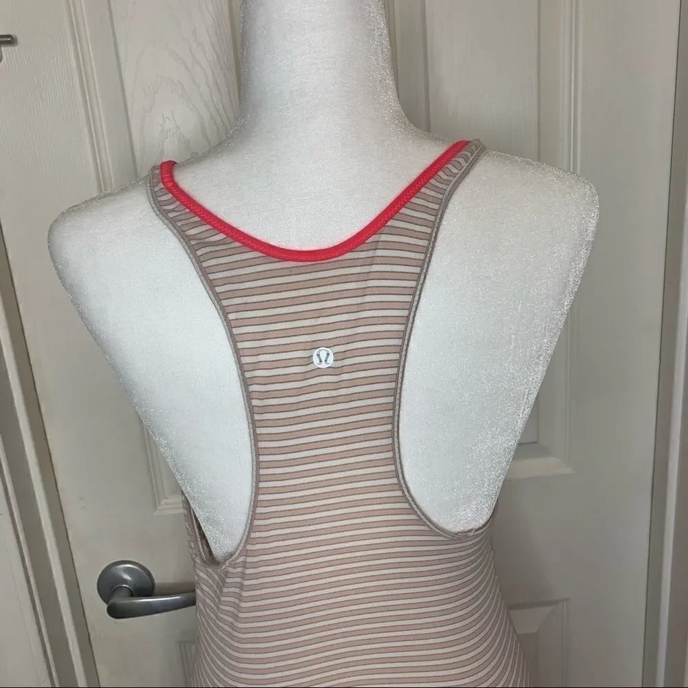 Lululemon Racerback Tank Hot Pink Trim Size 8